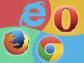 Loga przeglądarek internetowych: Firefox, Internet Explorer, Opera, Chrome. Lista popularnych przeglądarek.