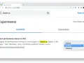 Strona chrome://flags z wyszukaniem "heads up". Opcja "Show performance metrics in HUD" jest włączona.
