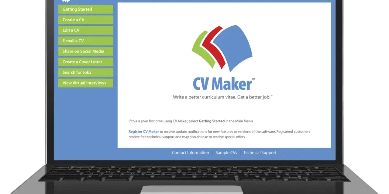 Stwórz profesjonalne CV za darmo do pobrania na laptopie z aplikacją CV Maker. Szybko i łatwo przygotuj dokumenty aplikacyjne.