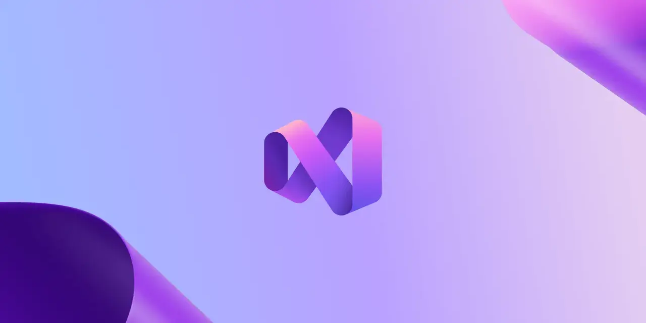 Logo Visual Studio, symbol nieskończoności w odcieniach fioletu i różu, nawiązujące do technologii .NET Framework.
