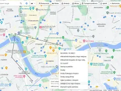 Jak zmierzyć odległość na mapie Google? Kliknij "Odległość do tego miejsca", by poznać dystans między punktami na mapie Krakowa.