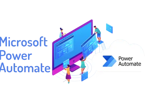 Ludzie pracują z interfejsami, tworząc przepływy pracy w Microsoft Power Automate.