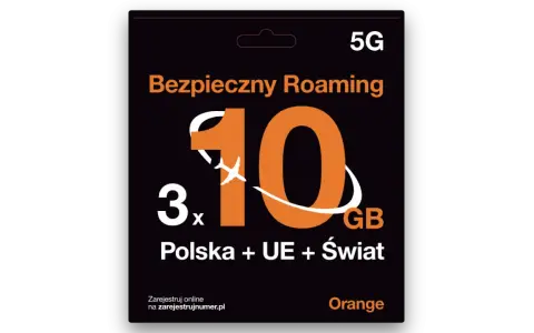 Bezpieczny roaming 5G od Orange: 3x10 GB na Polskę, UE i Świat. Idealny dla podróżujących.
