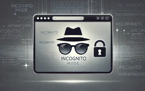Ikona mężczyzny w kapeluszu i okularach symbolizuje tryb incognito. Zamek obok oznacza bezpieczeństwo i prywatność podczas przeglądania.