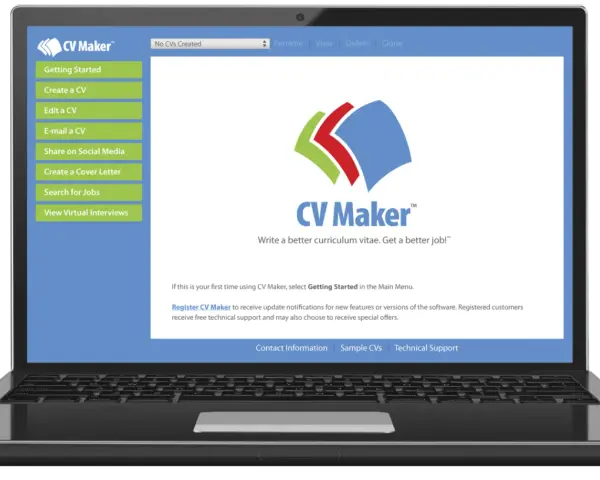 Stwórz profesjonalne CV za darmo do pobrania na laptopie z aplikacją CV Maker. Szybko i łatwo przygotuj dokumenty aplikacyjne.