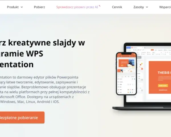 Twórz prezentacje jak na keynote. WPS Presentation to darmowy edytor plików PowerPointa, dostępny na wielu platformach.