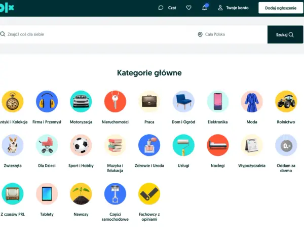 Chcesz wiedzieć, jak dodać ogłoszenie na OLX za darmo? Strona główna OLX z kategoriami ułatwia znalezienie potrzebnych informacji.