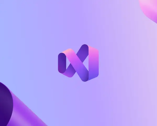 Logo Visual Studio, symbol nieskończoności w odcieniach fioletu i różu, nawiązujące do technologii .NET Framework.