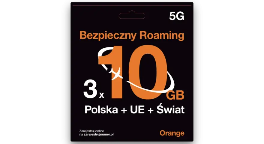 Bezpieczny roaming 5G od Orange: 3x10 GB na Polskę, UE i Świat. Idealny dla podróżujących.