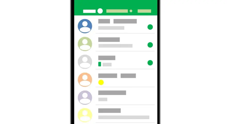 Ekran telefonu z listą kontaktów i wiadomości, pokazujący jak działa Viber.