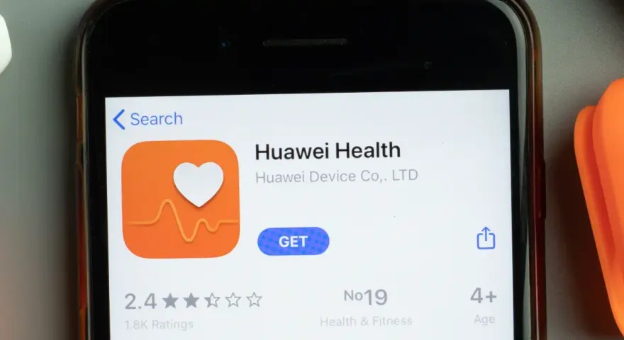 Aplikacja Huawei Health na ekranie telefonu, gotowa do pobrania. Monitoruj swoje zdrowie i aktywność.